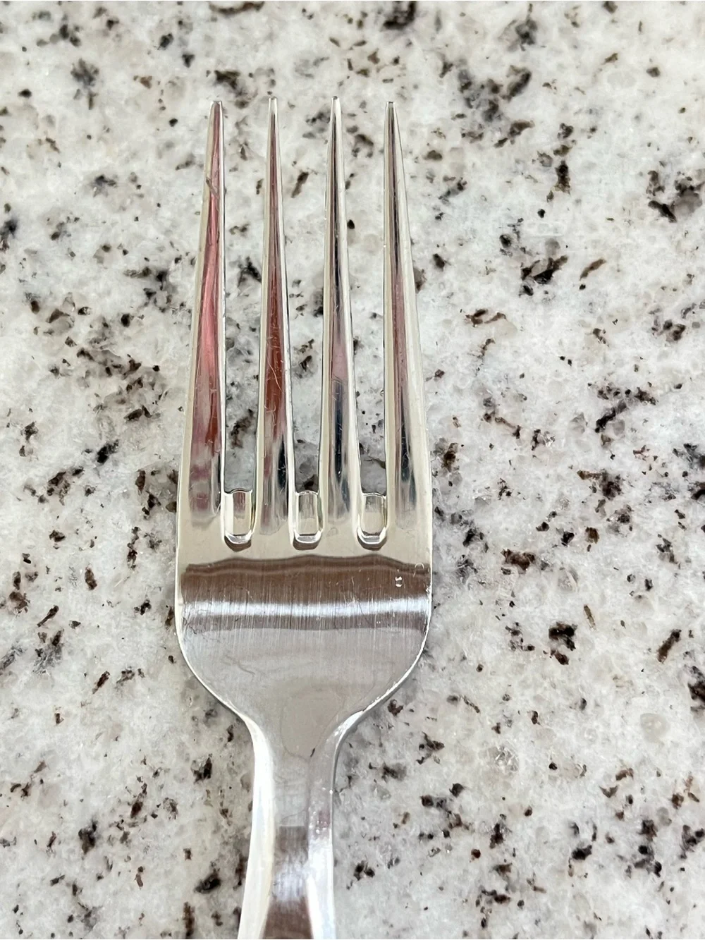 Vintage Carnival White Faux Bone Handle Dinner Forks Set of 4 Stainless Flatware
